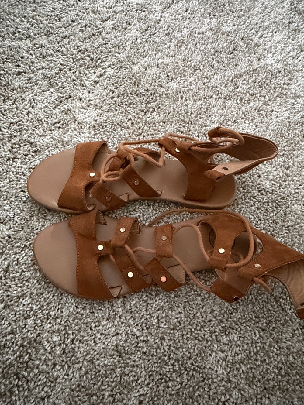 SO Tan Brown Lace-Up Gladiator Sandals